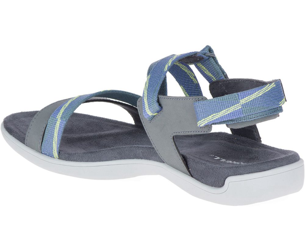 Merrell Sandals Grey/Blue - District Mendi Backstrap - Womens 87SWPTUHX
